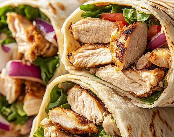 Chicken wrap open