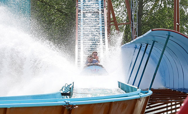 Log flume ride splash